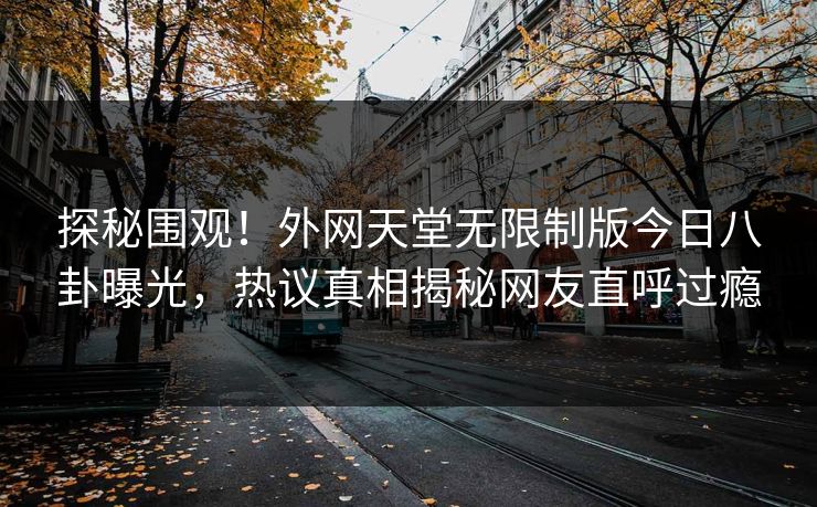探秘围观！外网天堂无限制版今日八卦曝光，热议真相揭秘网友直呼过瘾