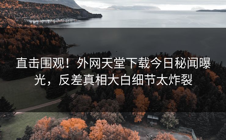 直击围观！外网天堂下载今日秘闻曝光，反差真相大白细节太炸裂