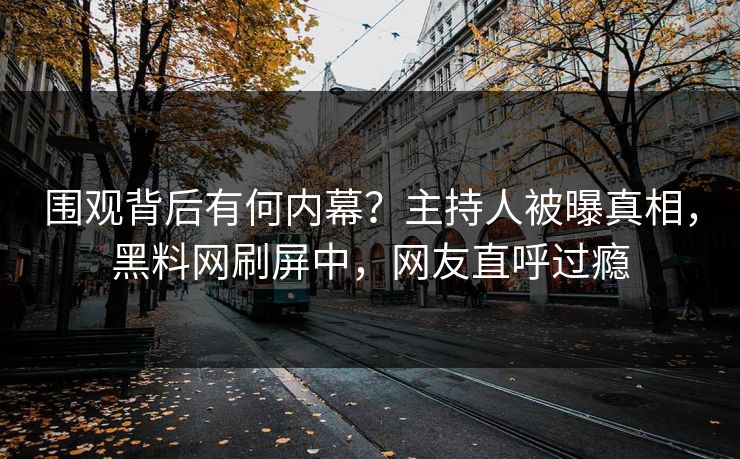 围观背后有何内幕？主持人被曝真相，黑料网刷屏中，网友直呼过瘾