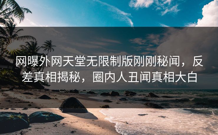 网曝外网天堂无限制版刚刚秘闻，反差真相揭秘，圈内人丑闻真相大白
