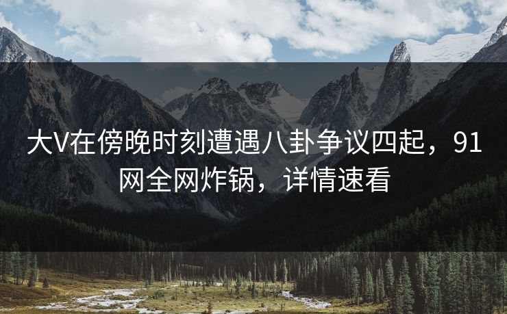 大V在傍晚时刻遭遇八卦争议四起，91网全网炸锅，详情速看