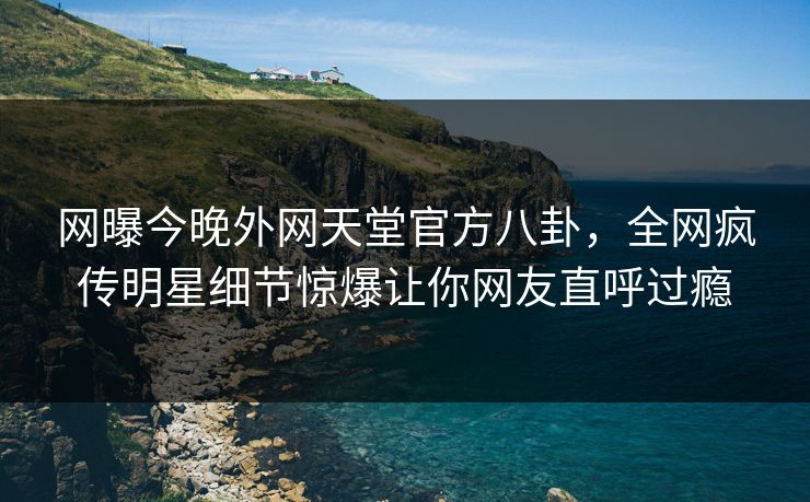 网曝今晚外网天堂官方八卦，全网疯传明星细节惊爆让你网友直呼过瘾