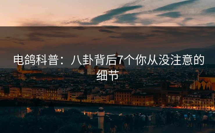 电鸽科普:八卦背后7个你从没注意的细节 电鸽科普:八卦背后7个你从没注意的细节